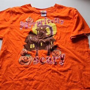 Orange Halloween Graphic Women's Top
